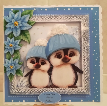 Gorgeous Pair Of Penguins 8x8 by Jennifer Selbie