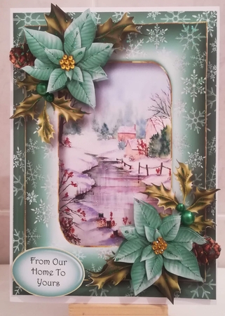 Double Frame Christmas Scene - Frozen Stream A5 by Jennifer Selbie