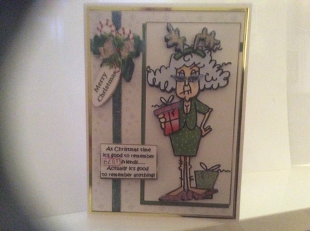 Stella Remembers Her Friends at Christmas Quick Card by Jennifer Swandells