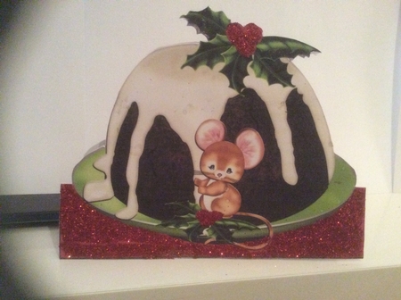 Christmas Pudding and Mouse Shaped Card by Jennifer Swandells