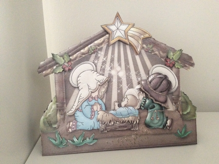 Holy Night Nativity Scene Tent Card -2 by Jennifer Swandells