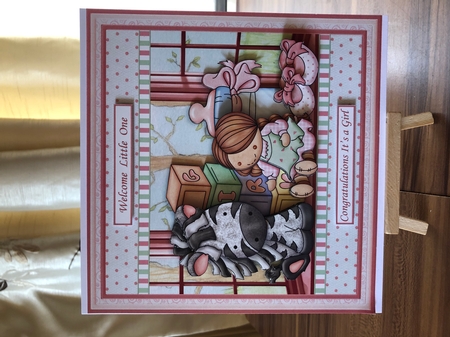 GIRLS STUFF NEW BABY GIRL 8x8 Decoupage & Insert Mini Kit by Jenny Adcock