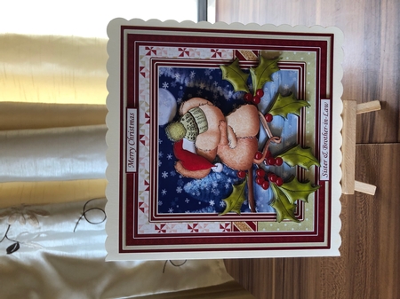 TOGETHER HOLLY MICE Christmas 7.5 Decoupage & Insert Mini Kit by Jenny Adcock