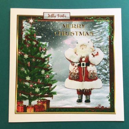 Christmas Santa Decoupage 8x8ins Topper 1 by Jennifer Archer