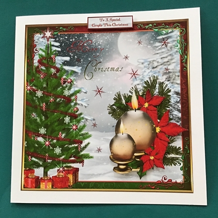 Christmas Baubles Decoupage 8x8ins Topper 2 by Jennifer Archer