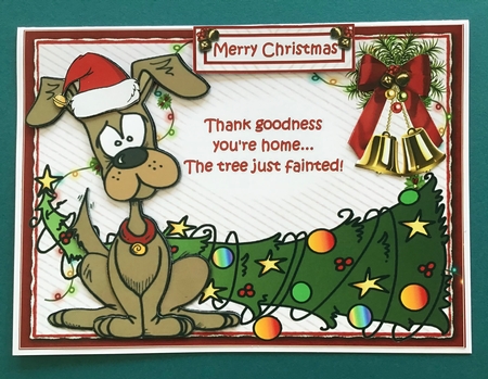 Doggy Christmas calamity decoupage by Jennifer Archer