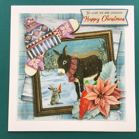 Little Donkey 2 - 5 6x6 & 5 6x4 Card Fronts, 2 Inserts & Backing Paper by Jennifer Archer