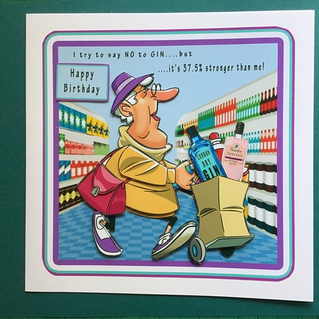 I Try To Say No To GIN - Decoupage by Jennifer Archer
