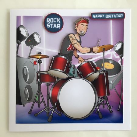 Drummer Dude 8x8 Quick Card by Jennifer Archer