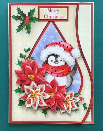 Christmas Penguin - Curved Edge Card Mini Kit by Jennifer Archer