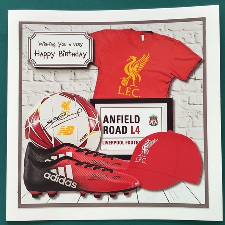 Liverpool fan Birthday card topper by Jennifer Archer