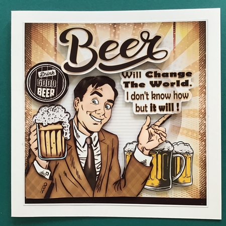 Vintage Man with Beer Humor Mini Kit by Jennifer Archer