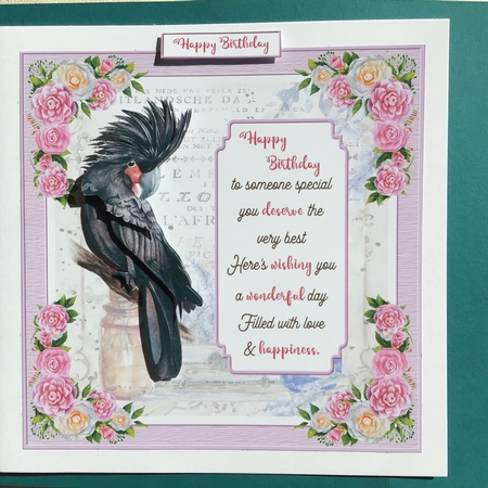 Exotic Bird Decoupage 7x7ins Topper 5 by Jennifer Archer