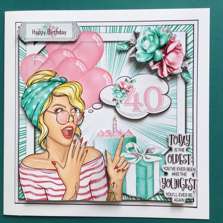Pop Art 40th Birthday Mini Page Kit  by Jennifer Archer