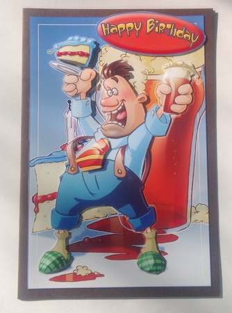 Beer, Cake and Birthday Dude! Quick Card. by Jennifer Archer
