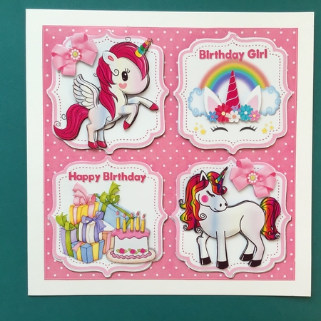 8x8 Unicorn birthday wishes mini kit by Jennifer Archer