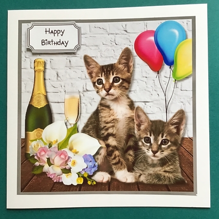 Cat card topper for Birthday or Mothers Day by Jennifer Archer