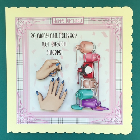 Polished Blue Nails Decoupage 7x7ins Kit 8 by Jennifer Archer