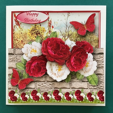 Red and White Flowers - Garden Wall Card Mini Kit by Jennifer Archer