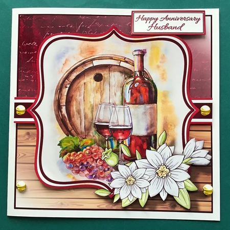 8x8 Anniversary Celebrations Card Front, Tag & Sentiments  by Jennifer Archer