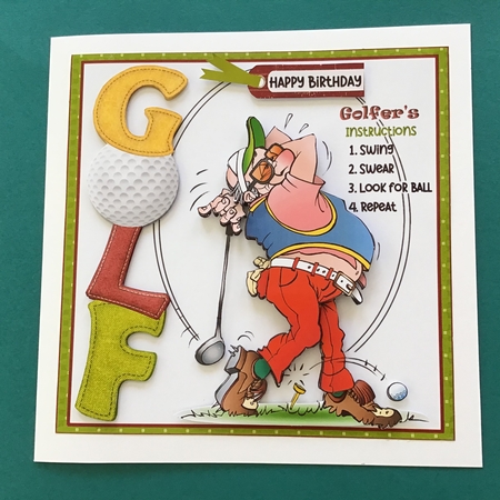 8x8 Instructions for the golfer birthday/fathers day mini kit by Jennifer Archer