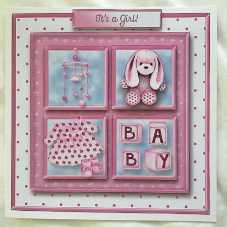 Baby Girl - Square Layers Card Mini Kit by Jennifer Archer