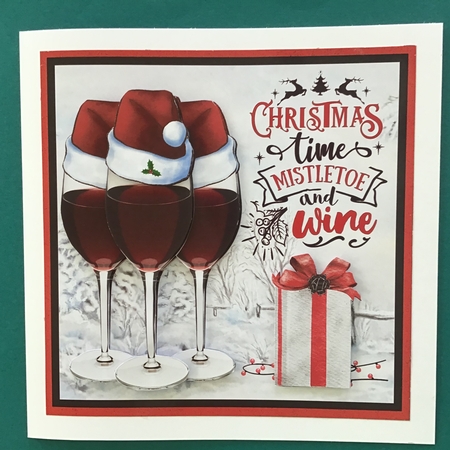 Christmas Wine Card Mini Kit 7x7 by Jennifer Archer