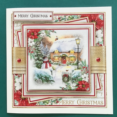Christmas Cottage 7x7 inch No.5 by Jennifer Archer