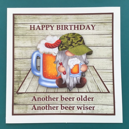 Male Card Beer Gnome by Jennifer Archer