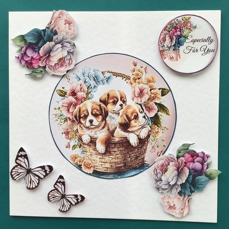Vintage Puppy Basket 05 Mini Page Kit by Jennifer Archer