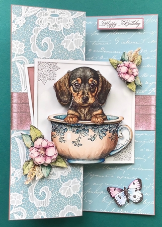 Pup in a cup fold back two  by Jennifer Archer