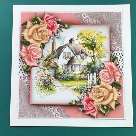 8x8 Mini Kt, Beautiful Downton Roses by Jennifer Archer