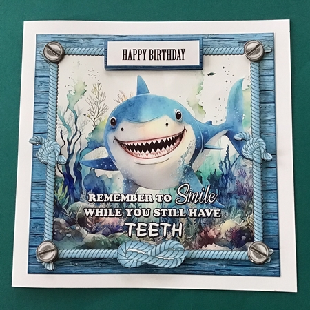 Smiling Shark 7x7 Card Front Kit by Jennifer Archer