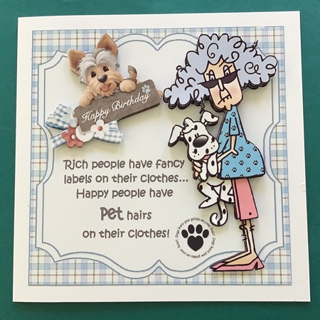 7x7 Stella has pet hair on her clothes choice of cat or dog mini kit by Jennifer Archer