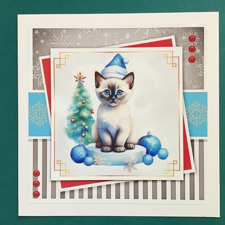 Cute Christmas Cats 2 ~ Card & Topper Set by Jennifer Archer