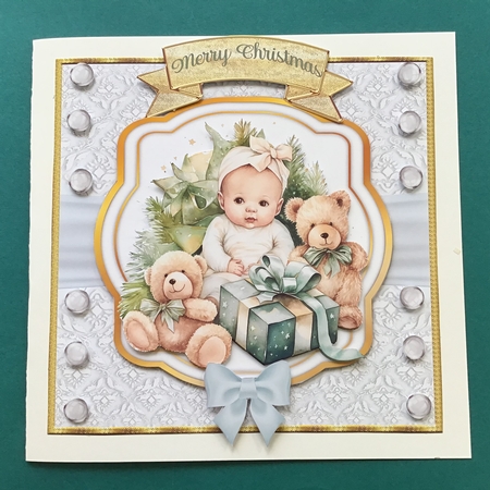 Baby`s 1st Christmas 7 x 7 Card by Jennifer Archer
