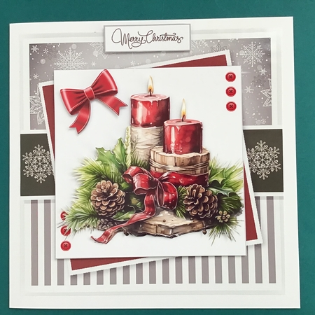 Festive Christmas Candles Card & Toppers Set by Jennifer Archer