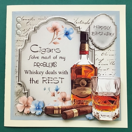 Cigars and Whiskey 8x8 by Jennifer Archer