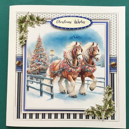 8x8 Mini Kit, Gorgeous Festive Shire Horses by Jennifer Archer