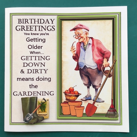 7x7 Getting down and dirty gardening men choice of five mini kit by Jennifer Archer