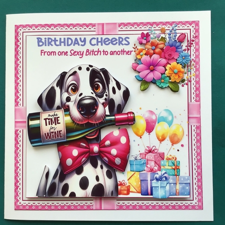 7x7 birthday wine from the pups choice of four mini kit by Jennifer Archer