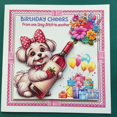 7x7 birthday wine from the pups choice of four mini kit by Jennifer Archer
