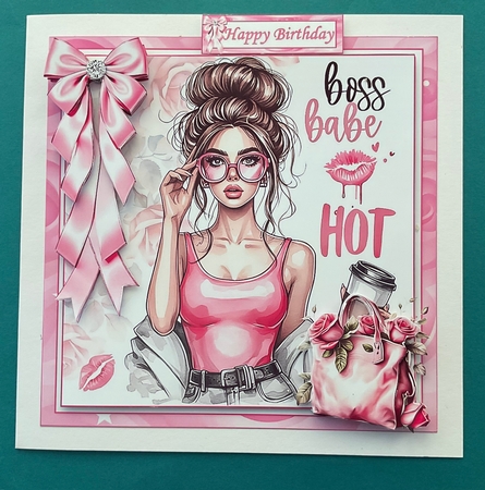 7x7 Boss lady birthday wishes choice of four mini kit by Jennifer Archer
