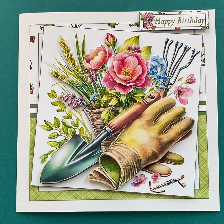 7x7 For the love of gardening birthday/retirement choice of four mini kit by Jennifer Archer