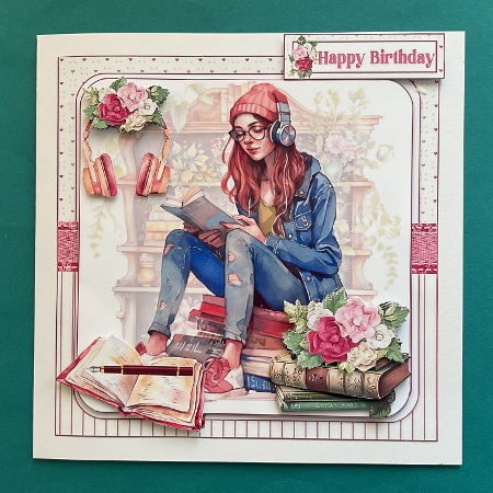 7x7 Denim girl loves reading choice of four mini kit by Jennifer Archer