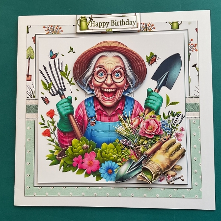 7x7 Gardening granny birthday/retirement choice of three mini kit by Jennifer Archer