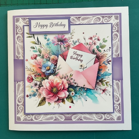 Happy Birthday Floral Notes Mini Kit 7x7 by Jennifer Archer