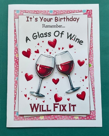 5x7 Birthday wine choice of three mini kit by Jennifer Archer