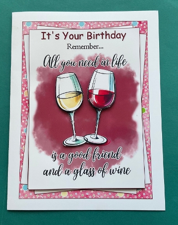 5x7 Birthday wine choice of three mini kit by Jennifer Archer