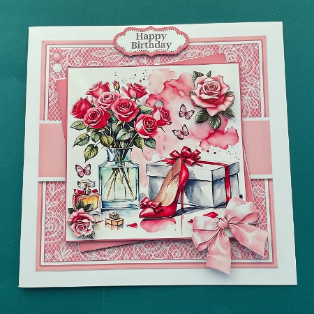 Pretty In Pink Lace Floral Birthday Wishes by Jennifer Archer